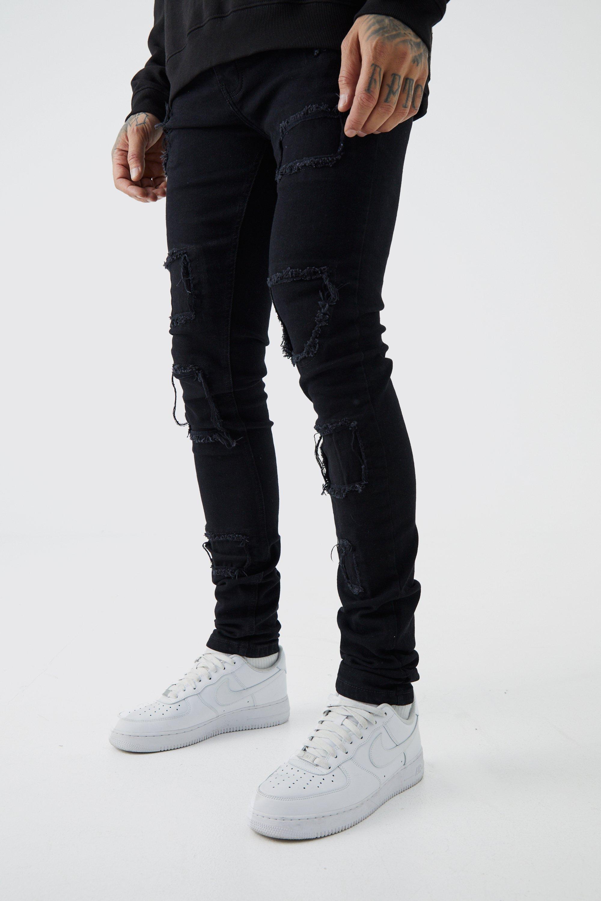 Boohooman black best sale ripped jeans